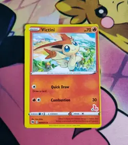 Victini 007/073 Champions Path Cinderace Stamped Misprint Error Pokemon Card! - Image 1