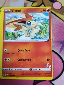 Victini 007/073 Champions Path Cinderace Stamped Misprint Error Pokemon Card! - Image 4