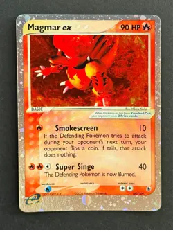 Pokemon Magmar ex Ruby and Sapphire #100/109 Ultra Rare 2003 - Image 2