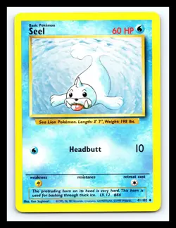 💥 SEEL Base Set 1999 Pokemon TCG Non Holo # 41/102 - Image 1