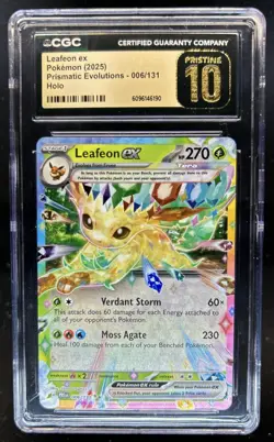 2025 Pokemon Prismatic Evolutions Leafeon ex Holo #006/131 CGC 10 Pristine - Image 1