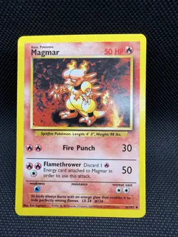 Pokemon TCG Magmar Base Set 36/102 M/NM - Image 1