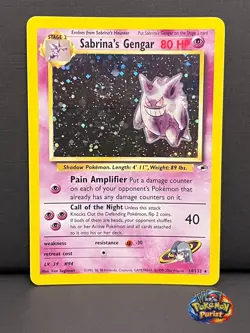 Pokemon TCG Sabrina's Gengar Gym Challenge Holo Rare 14/132 WOTC 2000- Swirl! 🌀 - Image 1