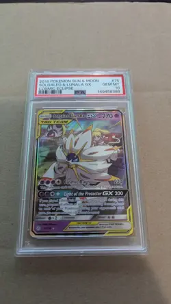Pokemon TCG Solgaleo & Lunala GX 75/236 Sun & Moon Cosmic Eclipse PSA 10 - Image 1