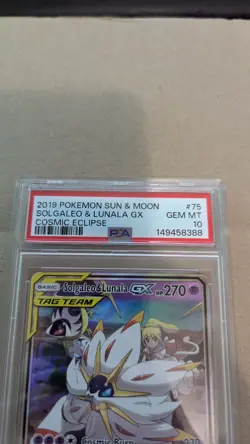 Pokemon TCG Solgaleo & Lunala GX 75/236 Sun & Moon Cosmic Eclipse PSA 10 - Image 2