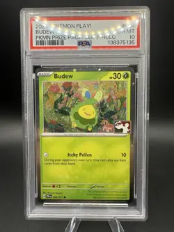2025 POKEMON PLAY! POKEMON PRIZE PACK: SER 7 HOLO #004 BUDEW PSA 10 - Low Pop - Image 1