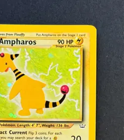 Pokemon TCG Ampharos 01/64 Neo Revelation Holo 1st Edition With Swirl 2000 LP - Image 5