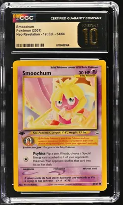 CGC PRISTINE 10 Pokemon Smoochum 54/64 2001 Neo Revelation 1st Edition - Image 1
