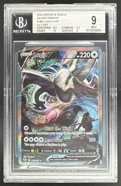 Lugia V 2022 Pokemon Sword & Shield Silver Tempest #186 Alt Art BGS 9 - Image 1