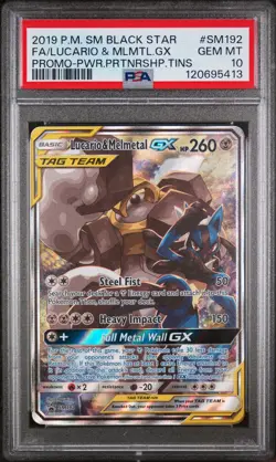 Lucario & Melmetal Gx SM192 Power Partnership Tins Pokemon PSA 10 *413 - Image 1
