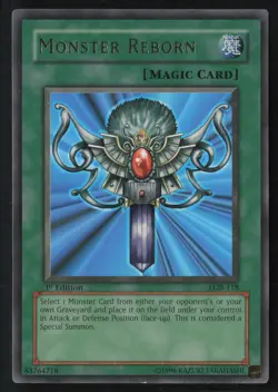 Monster Reborn LOB-118 Ultra Rare GLOSSY 1st Edition Yu-Gi-Oh - Image 1