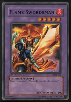 Flame Swordsman LOB-003 Super Rare Glossy 1st Edition FOIL LINE ERROR Yu-Gi-Oh - Image 1