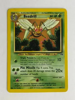 Pokemon Card Neo Discovery Beedrill 18/75 Moderately Played - Image 1
