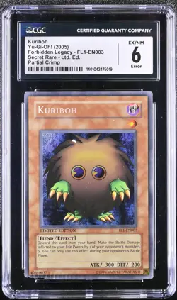 Kuriboh FL1-EN003 Secret Rare Promo Crimped Error Yu-gi-oh! CGC 6 Ex/nm *019 - Image 1