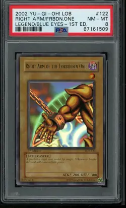 Right Arm Of The Forbidden One LOB-122 1st Edition GLOSSY Yugioh PSA 8 *509 - Image 1