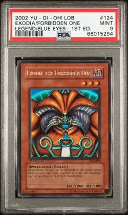 Exodia The Forbidden One LOB-124 1st Edition Ultra Rare GLOSSY Yugioh PSA 9 *294 - Image 1