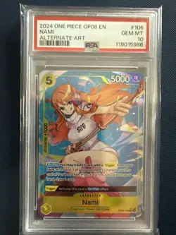 Bandai One Piece Nami Alternate Art Foil Super Rare OP08-106 PSA 10 Two Legends - Image 1