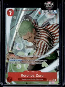 2026 One Piece Azure Sea's Seven Roronoa Zoro Rare Alternate Art #OP14-015 - Image 1