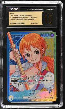 Nami #OP11-041 Japanese 2025 One Piece A Fist Of Divine Speed CGC 10 Pristine A3 - Image 1