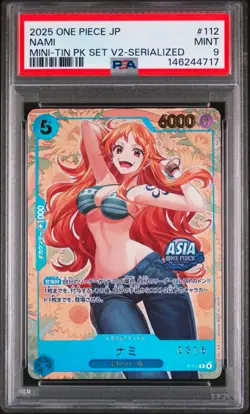 2025 ONE PIECE JAPANESE MINI-TIN PACK SET VOL.2 SERIALIZED #112 NAMI PSA 9 - Image 1