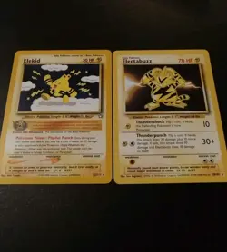 Pokemon TCG Elekid 22/112 Electabuzz 20/102 Vintage Card Rare - Image 1