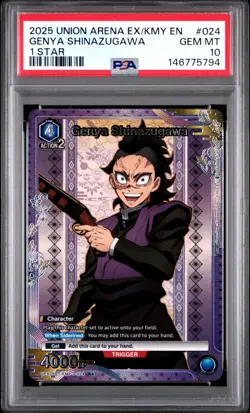 Union Arena TCG Genya Shinazugawa Alt Art Holo PSA 10 Gem Mint Demon Slayer - Image 1