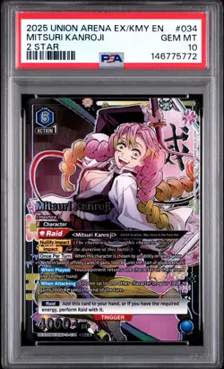 Union Arena TCG Mitsuri Kanroji 2 Star Signature Alt Art Holo PSA 10 Gem Mint - Image 1