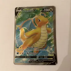 Dragonite V Ultra Rare Full Art Holo Pokemon GO Card 076/078 230 HP Hyper Beam - Image 1