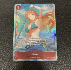 One Piece Card Game Nami Alt Art PARALLEL Pre-Errata ALPHA OP01-016 - Image 1