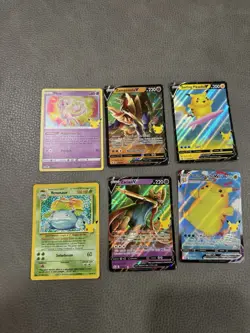 Pokemon TCG Holo Promo Card Lot 6 Cards Mew, Venusaur, Surfing Pikachu, Zacian V - Image 1
