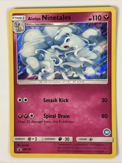 Alolan Ninetales - SM128 Black Star Holo Rare Promo #30 TCG Pokemon Card - Image 1