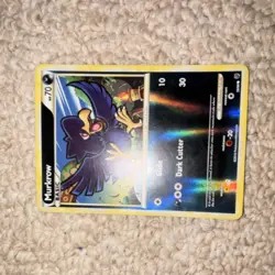 Pokemon TCG Murkrow Reverse Holo 59/90 Basic 2010 HP70 Glide Dark Cutter Card - Image 4