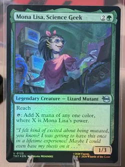 Mona Lisa Science Geek 123 Teenage Mutant Ninja Turtles Foil MTG Card TMNT - Image 1