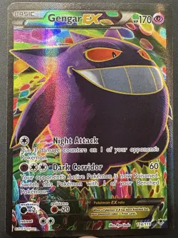 Gengar EX 114/119 Full Art Ultra Rare XY Phantom Forces Pokemon Card (DAMAGED) - Image 1