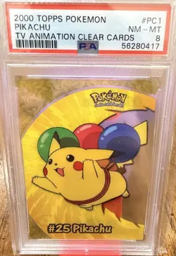 PSA 8 NM-MT Topps Pikachu Clear Card PC1 Pokemon 2000 TV Animation - Image 1