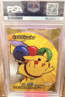 PSA 8 NM-MT Topps Pikachu Clear Card PC1 Pokemon 2000 TV Animation - Image 2