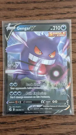 Pokemon Gengar v Single Strike Fusion Strike TCG Card 156/264 Mint - Image 1