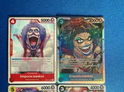Emporio.Ivankov One Piece TCG 4-card lot ST12 Super Rare+OP5/OP12 Uncommon-PWE - Image 3