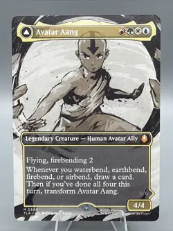 MTG - TLA - Avatar Aang / Aang, Master Of Elements (Borderless) #308 - NM Normal - Image 1