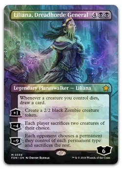 Liliana, Dreadhorde General (Borderless) #359 (Foil) NM Foundations Magic MTG - Image 1