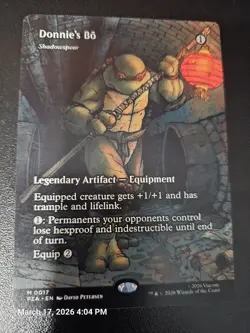 MTG Donnie’s Bo (Shadowspear) *BORDERLESS* from TMNT Source Material. Pack Fresh - Image 1