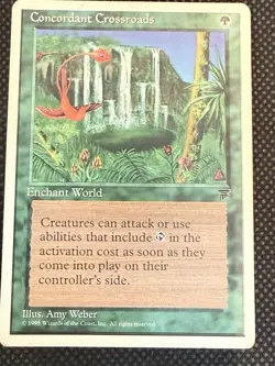Concordant Crossroads Chronicles Magic the Gathering Green Rare Enchantment MtG - Image 1