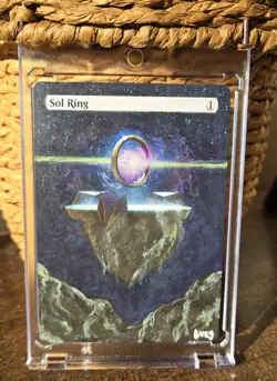 Hand painted, professional MTG Alter of Sol Ring with one-touch magnetic case! - Image 2