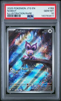2025 POKEMON JTG EN-JOURNEY TOGETHER ILLUSTRATION RARE #169 NOIBAT PSA 10 - Image 1