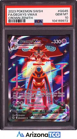 Pokemon 2023 Deoxys VMAX GG45 Full Art Crown Zenith GEM MINT PSA 10 - Image 1