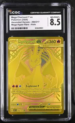 Mega Charizard Y EX 294/217 Hyper Rare Holo Pokemon CGC 8.5 Nm/mint+ *001 - Image 1