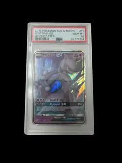 Pokemon Mewtwo GX 31/68 Hidden Fates Ultra Rare Holo PSA 10 180 HP - Image 1