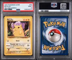 Pokemon TCG Base Set Pikachu Yellow Cheeks 58 PSA 9 - Image 1
