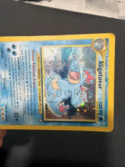 Pokemon “Aligatueur” Feraligatr French 5/111 Neo Genesis Holo Rare HP/DMG SWIRL - Image 4