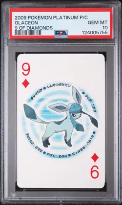 2009 POKEMON PLATINUM VERSION PLAYING CARDS 9 OF DIAMONDS GLACEON PSA 10 - Image 1